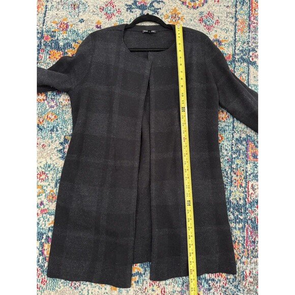 Eileen Fisher Plaid Felt‎ Merino Wool Open Front Jacket Size S Classic Minimal - Picture 7 of 8